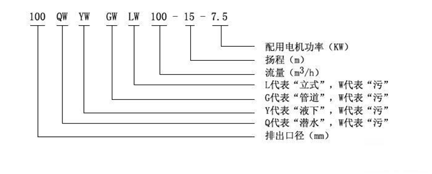 大東海泵業(yè)無(wú)堵塞排污泵型號(hào)意義