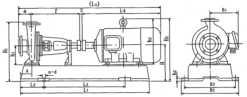 清水離心泵結(jié)構(gòu)尺寸圖